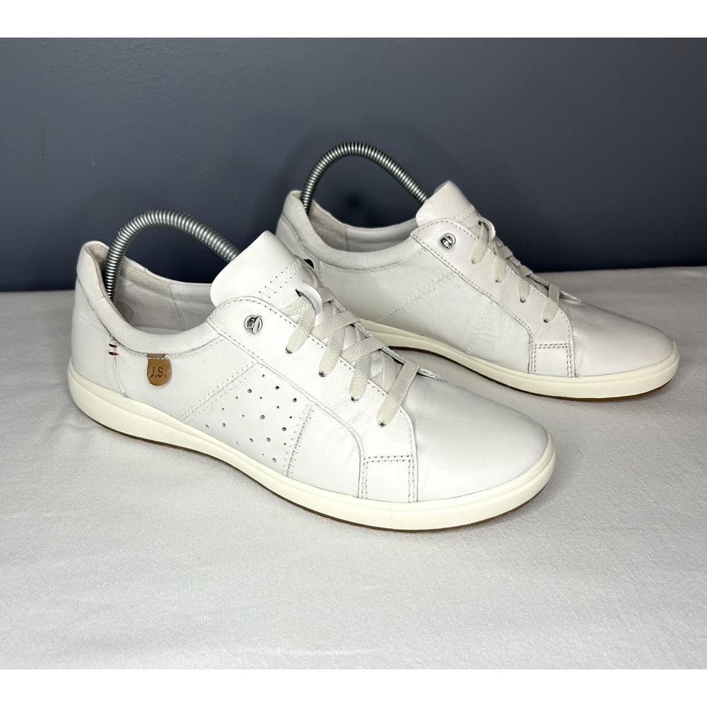 Josef Seibel 67701 Caren Shoes Women 10 41 White Leather Lace Up Comfort Sneaker